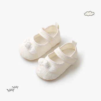 喜得瑞（xiderui）婴儿地板鞋春夏季棉鞋婴幼儿薄款公主防滑学步鞋女宝宝鞋袜 绣花蝴蝶结 内长13CM 参考年龄9-12个月