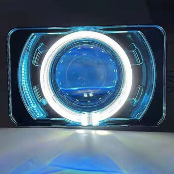 通用大灯总成改装q5海5led双光透镜氙气灯摩托车天使眼gs125方灯 冰