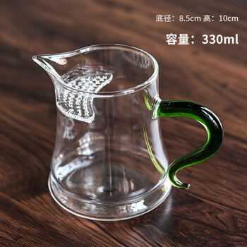 zsr加厚玻璃月牙公道杯茶漏一体大容量分茶器绿茶泡茶杯过滤茶竹节绿