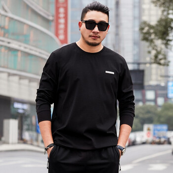 fixxa大码男装卫衣男高弹力加肥加大宽松圆领秋冬胖子长袖运动休闲套