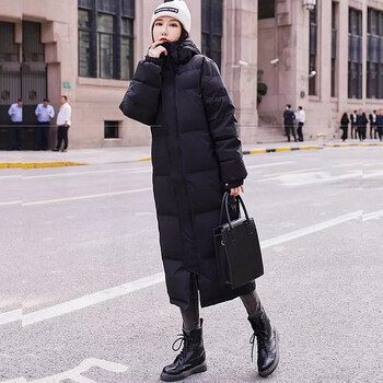 森引高个子羽绒服女长款加长加厚到脚踝超色大吗加过膝过小腿白鸭绒冬
