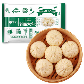悦味纪 手工山东老面大包600g（猪肉芹菜粉条馅）6只 大肉包子早餐速食