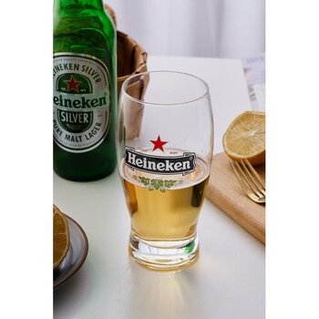 喜力啤酒杯子喜力啤酒杯商用heineken玻璃酒杯酒吧精酿杯子定盒子logo