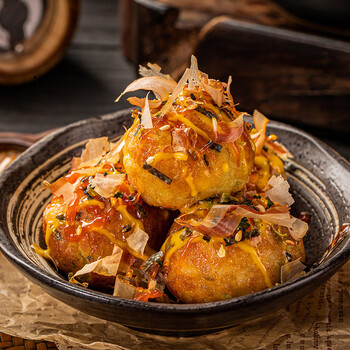 菜欢欢章鱼小丸子半成品空气炸锅美食品日式章鱼烧摆摊小吃速冻商用