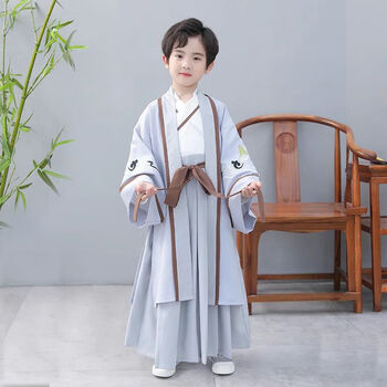 苏奇豆儿童汉服男童春秋中国风套装古风少爷服唐装童装夏季薄款男孩