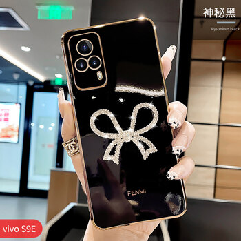 莱卡凡适用于vivos9手机壳女款s9e镜头全包防摔软壳s9e奢华水钻蝴蝶结