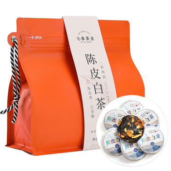 七春茶叶 陈皮白茶500g 福鼎白茶 新会陈皮小茶饼福鼎白茶袋装自己喝