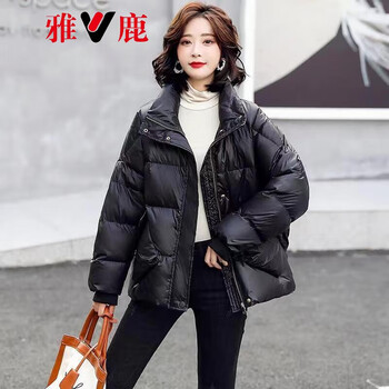 雅鹿羽绒服女短款2023新款学生洋气小个子超轻冬季女装保暖外套黑色m