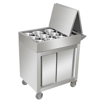 旺泉厨业  不锈钢调料车商用厨房餐厅移动调料架调料台多功能移动餐车