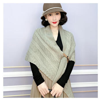 nxdoughnut针织披肩女2022新款时尚洋气旗袍外搭春秋配裙子斗篷开衫