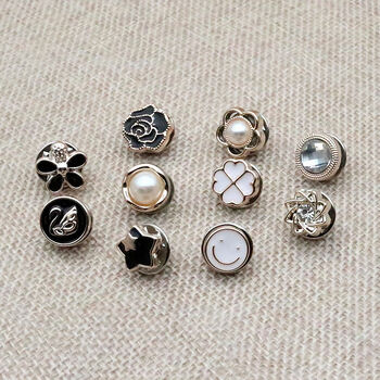 沐妤防走光卡扣衬衫防走光扣子免缝小香风纽扣胸针百搭毛衣开衫装饰扣