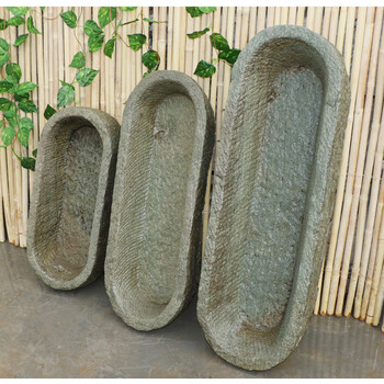 农村老旧石槽养鱼缸花盆阳台流水景观民间猪槽马槽牛槽洗手盆种花