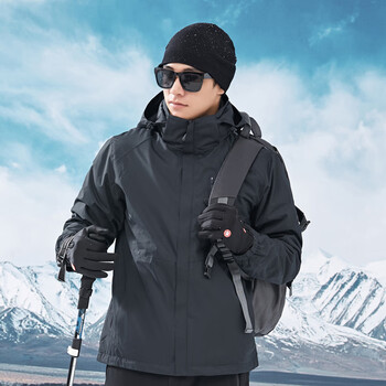 torp)冬季户外冲锋衣男加绒防风女登山服加厚可拆卸三合一防寒保暖