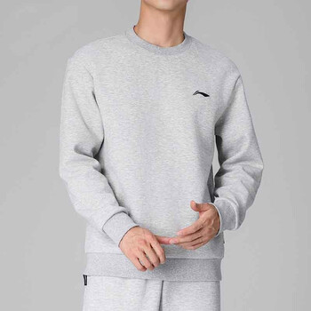 李宁卫衣23秋季男子时尚圆领套头无帽上衣棉质休闲运动服awdtd97花