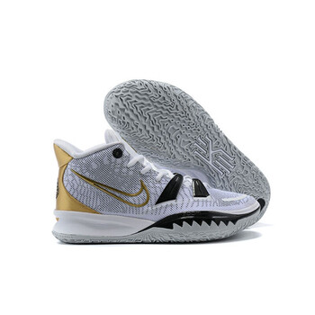 欧文7代四季篮球鞋七彩黑白气垫水泥地实战耐磨防滑缓震运动鞋 白黑金