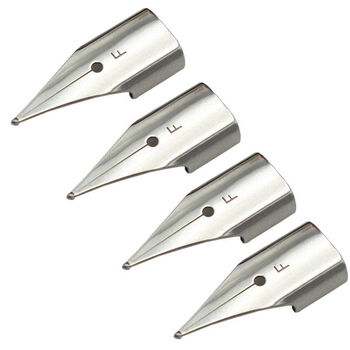 学生钢笔笔尖通用暗尖直尖美工弯尖替换骏荣飞机尖f05mm10个笔尖