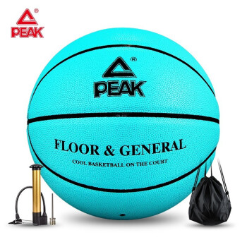 匹克（PEAK）篮球7号耐磨PU室内外比赛训练成人儿童青少年蓝球 DQ112722 蒂芙妮蓝