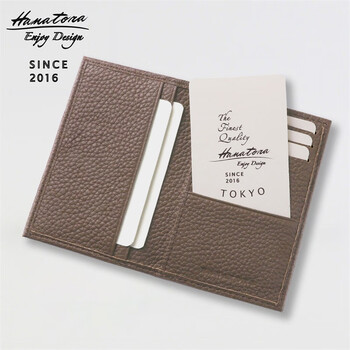 HANATORA花虎男女士牛皮银行卡片包卡套迷你卡夹头层牛皮证件礼盒装 大象灰色