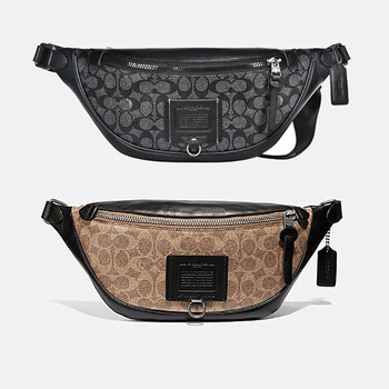 Coach蔻驰海外黑标腰包男士胸包单肩斜挎包f国际名品co 06 黑灰色 图片价格品牌报价 京东