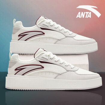 安踏板鞋男鞋秋冬潮鞋时尚低帮厚底运动鞋轻便增高小白鞋旅游休闲鞋