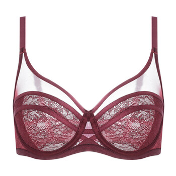 100百分百感觉款少女文胸薄款舒适透气大码内衣胖mm胸罩红色75d