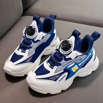 运动鞋篮球鞋男童鞋子2022春秋新款旋转纽扣儿童运动跑步男孩潮牌老