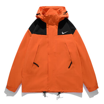 冲锋衣男女外套2023新款春秋防风防水户外登山夹克男拼色上衣男橙色xs