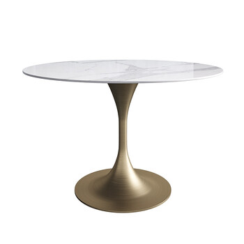 圆餐桌家用小户型复古圆形白色饭桌北欧圆桌子直径07米圆桌德利丰岩板