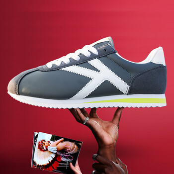 鸿星尔2021新款春夏季阿甘男鞋子轻便跑鞋潮流百搭深灰37标准运动鞋码