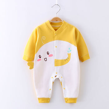 舜钦婴儿衣服连体衣长袖春秋满月服八个月宝宝新生儿03个月和尚服爬爬