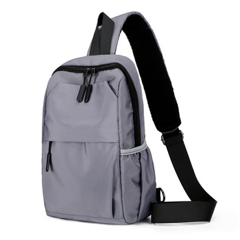 墨莱奇男款胸包【牛津纺】休闲时尚胸包大容量百搭胸包 灰色(21*11*32