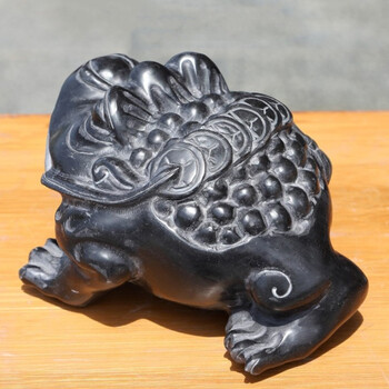 奥琅石苑石雕青石金蟾原石雕刻石头三足金蟾庭院金蝉开业办公摆件 长