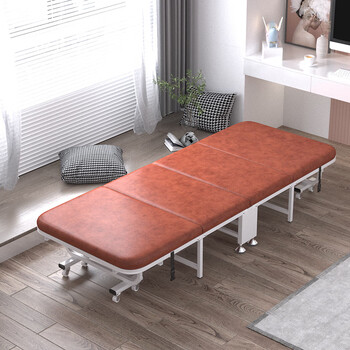 活动床折叠单人床便携办公室午睡床家用金属简易床硬板床四折折叠床