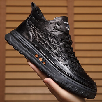 保暖雪地靴男冬季羊皮毛一体加绒加厚防寒防滑男士高帮牛皮棉皮鞋 燎