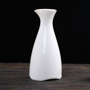 毕方器物 日式清酒壶陶瓷白酒壶三两德化羊脂玉瓷半斤白酒分酒器 描金