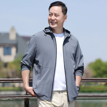狼爪郎爸爸夏装中老年男士防晒衣防紫外线速干透气皮肤衣服户外夹克