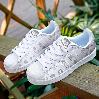 adidas阿迪达斯三叶草男女鞋superstar情侣款经典金标贝壳头透气休闲