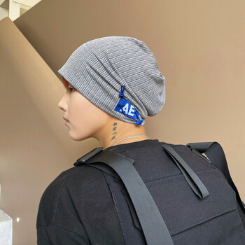 慕瑾繁饰帽子男日系针织堆堆帽包头帽春秋天韩版潮牌时尚百搭套头冷帽