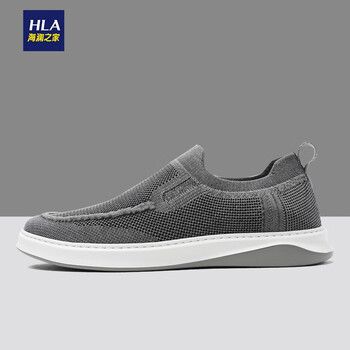 家男鞋休闲鞋男士一脚蹬懒人鞋夏季新款网面运动鞋透气鞋子男灰色39码