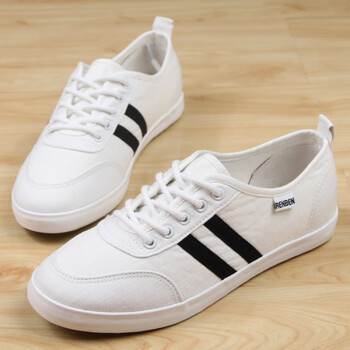 人本旗舰帆布鞋女官方韩版小白色春季百搭学生休闲鞋店平底板鞋白色