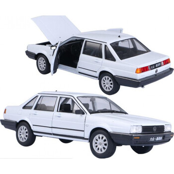 鼎娃老版大众桑塔纳汽车模型11824桑塔纳87款合金仿真老普桑纪念摆124