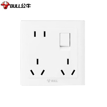 公牛(bull)墙壁开关/工程款电源墙面板/86型 白色 g32 一开八孔(g32