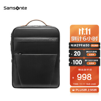 Samsonite/新秀丽双肩包男士商务14英寸电脑包时尚牛皮革背包 TM0*09001