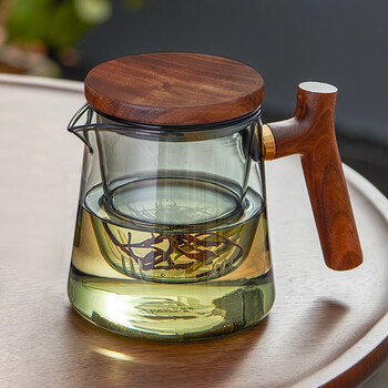 忆壶茶茶壶玻璃泡茶壶木把带过滤煮茶壶耐高温烧水壶办公室红绿茶泡茶