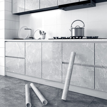 菲翔厨房橱柜贴纸仿大理石纹防水防油柜门柜子家具翻新贴改色贴膜加厚