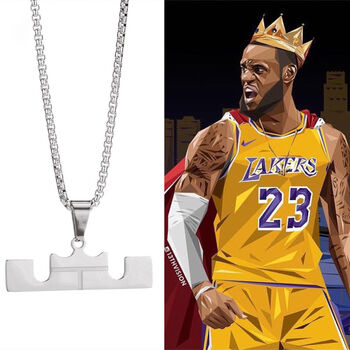 篮球罗项链男女情侣钛钢嘻哈吊坠饰品詹姆斯皇冠
