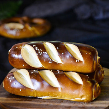 大峰咸味德国碱水面包普雷结无糖精低饱腹代餐手工碱水面包碱水棍1个