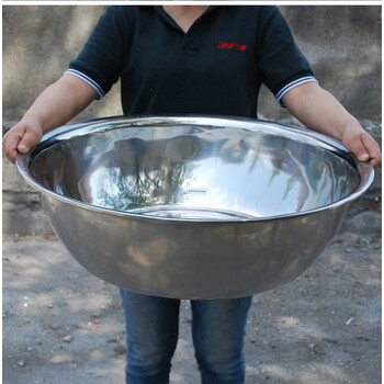 大不锈钢盆圆形洗菜盆家用特大号加厚洗澡不锈钢大盆超大洗衣服盆 中