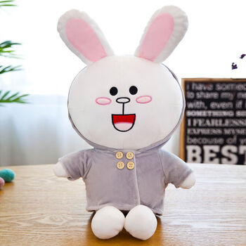 玖纹豹布朗熊毛绒玩具大号line friends公仔可爱女生可妮兔玩偶床上