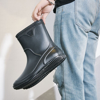 汐鲤雨鞋男士防雨鞋中筒高筒长筒雨靴高腰外卖工地钓鱼劳保洗车厨房